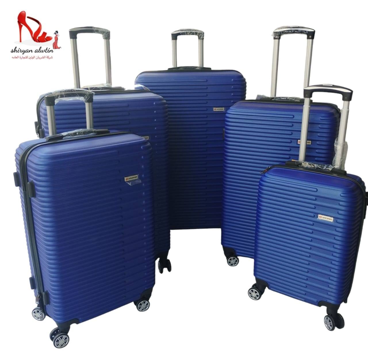 Dark Blue Luggage Set with Wheels