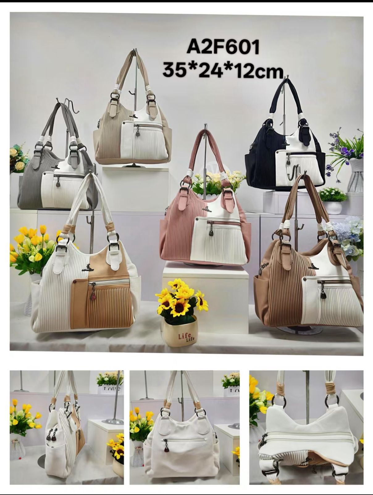 Women’s Shoulder Handbag – Multi-Pocket Modern Tote