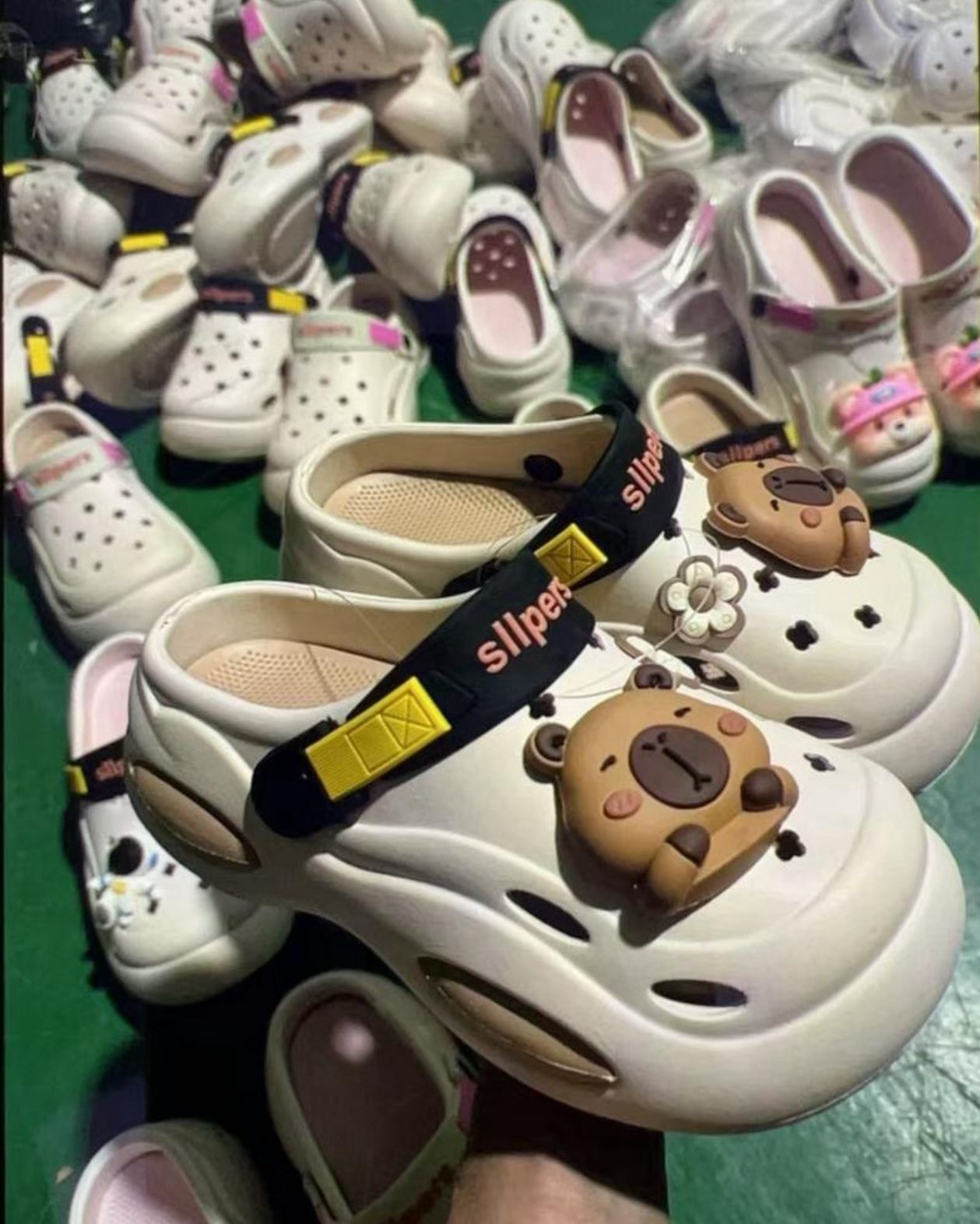 Kids Crocs Slippers with Cute Bear Design