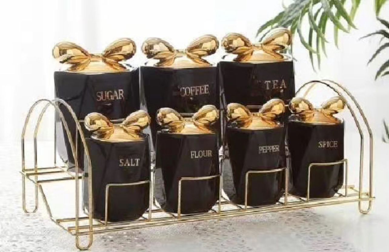 Luxury Kitchen Canister Set with Stand